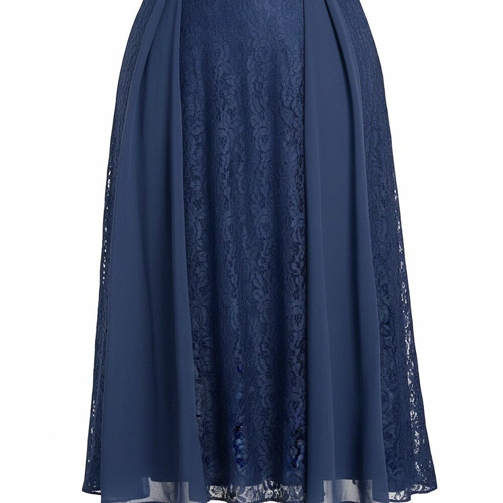 Yisibia 4XL Navy Lace Ball Gown Formal Plus Size Ladies Long Maxi Dress NWT - Picture 6 of 6